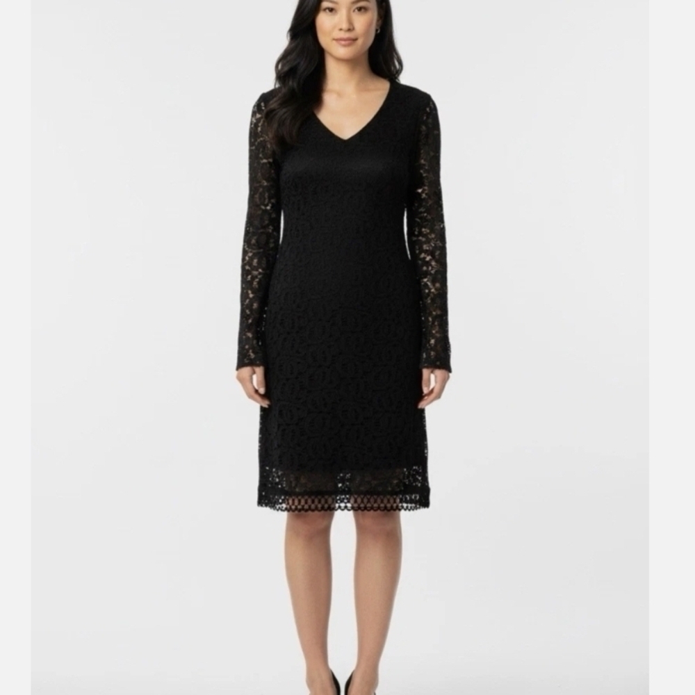 Laundry By Shelli Segal Black Lace Midi Dress